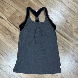 Grey work out top with built in sports bra